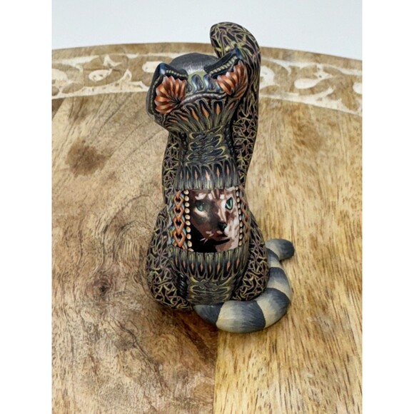 Handcrafted Colorful Polymer Clay CAT JON STUART ANDERSON Millefiori 2015 Fimo - Picture 4 of 7